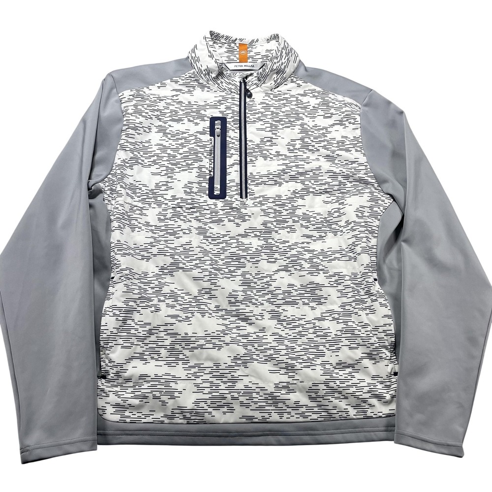 Peter Millar Hyperlight Weld Elite Hybrid 1/4 Zip Golf Jacket Men's L Logo